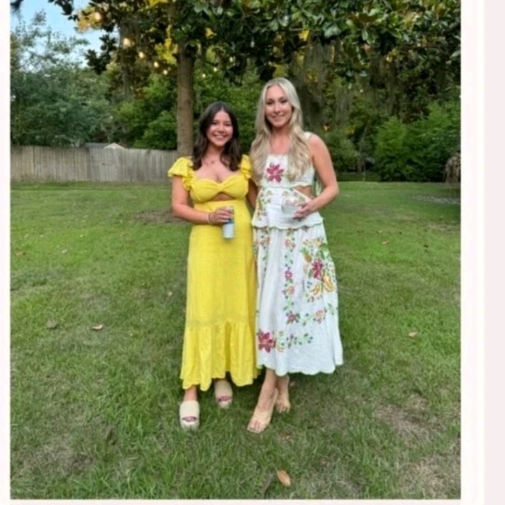 Farm Rio Tropical Romance Off White Maxi Dress - Picture 5 of 9